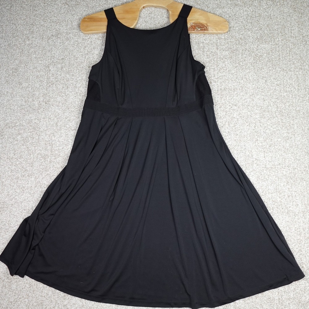 Ashley Graham Black Sleeveless Mesh Panel Fit Flare Midi Dress 20W